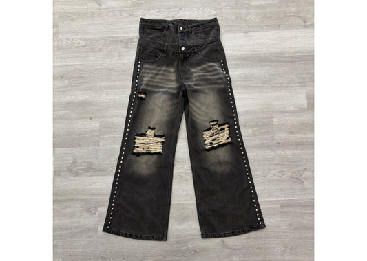 brown studded jeans