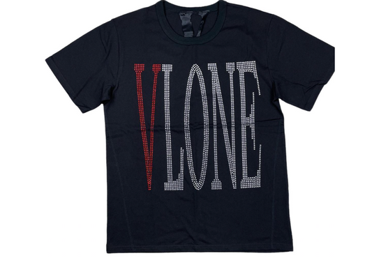 Vlone Rhinestone Black Tee