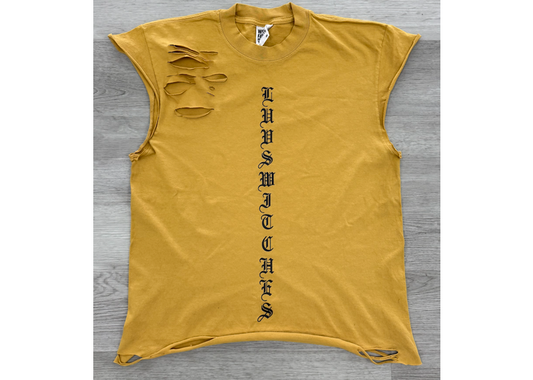 Sleeveless Lost Luv Tee Mustard