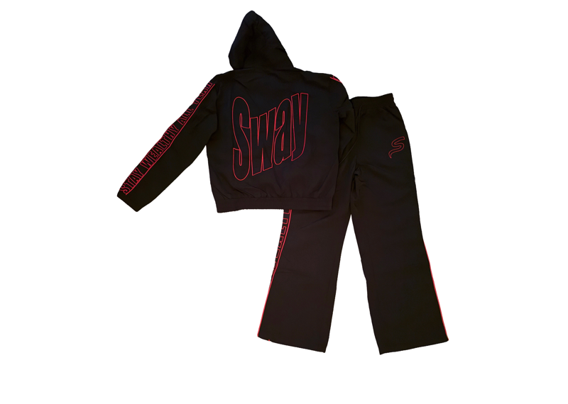 SWAY black and red windbreaker set