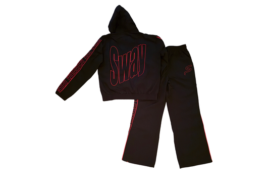SWAY black and red windbreaker set