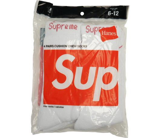 Supreme Hanes Crew Socks Crew Socks (4 Pack) White