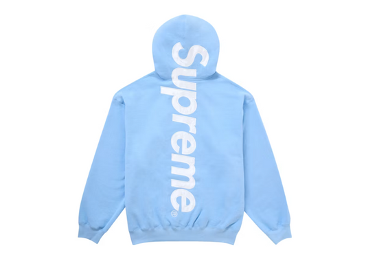 Supreme Satin Applique Hooded Sweatshirt (FW24) Light Blue