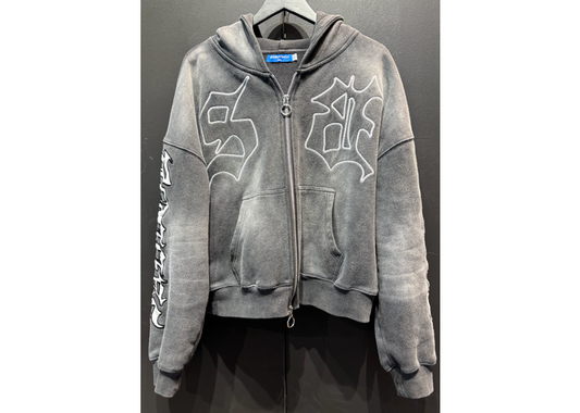 SAGA Black Grey Zip Up