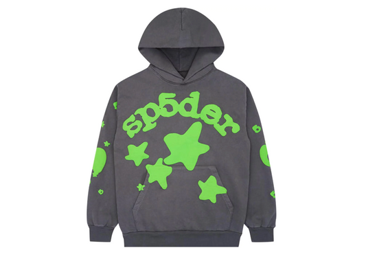 Sp5der Beluga Hoodie Slate Grey/Green