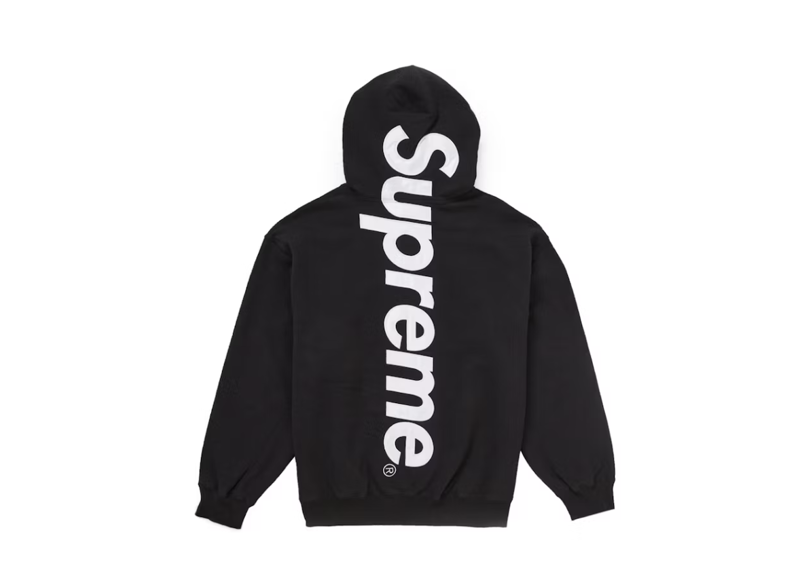 Supreme Satin Applique Hooded Sweatshirt (FW24) BLK