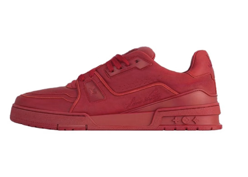 Louis Vuitton Distressed Trainer Red