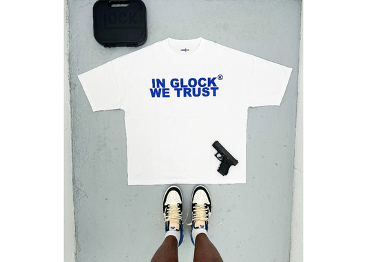 In Glock We Trust White/Blue