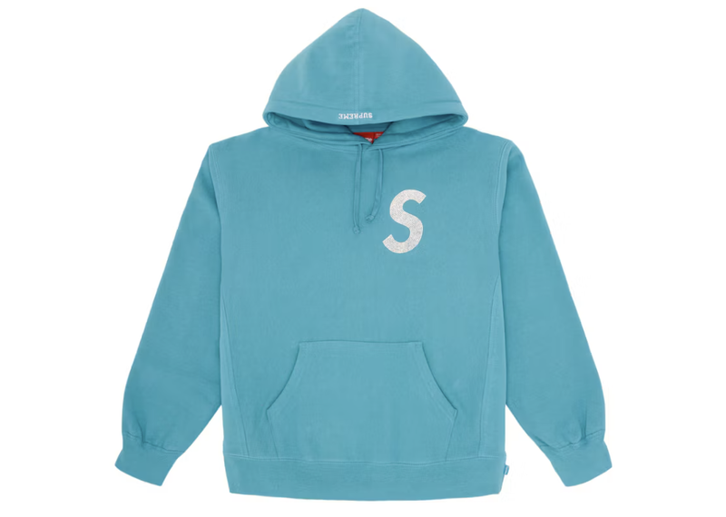 Supreme Swarovski S Logo Hooded Sweatshirt Light Aqua
