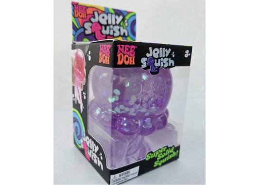 Purple NeeDoh Jelly Squish Sparkle Jellyfish Stress Toy Nee Doh