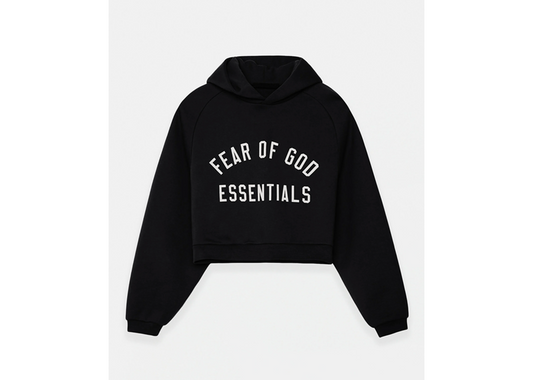 Fear of God Essentials Womens Black Fleece Hoodie