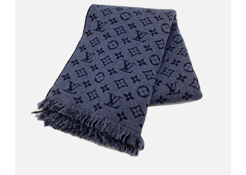Louis Vuitton Monogram Classic Scarf Blue Marine