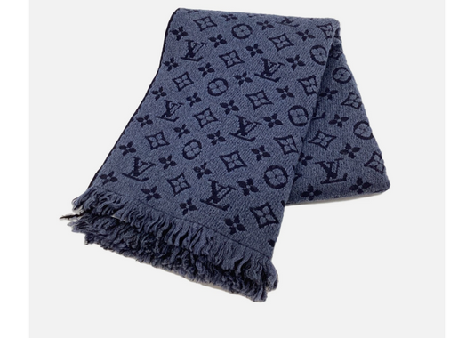 Louis Vuitton Monogram Classic Scarf Blue Marine