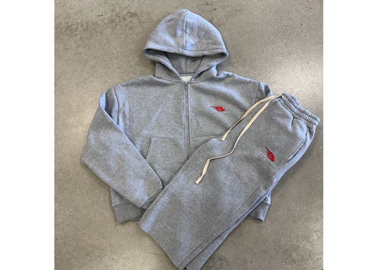 Abominable Grey/Red Spring Sweatsuit