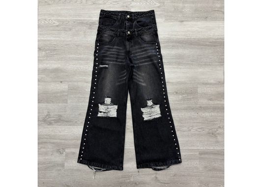 Black studded jeans