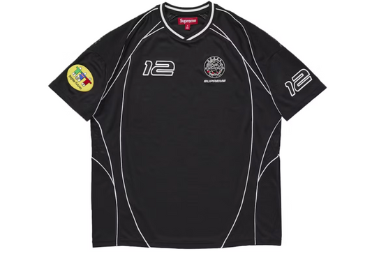 Supreme Piping Soccer Jersey Black