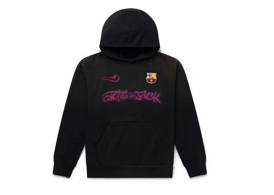 Travis Scott x Nike x FC Barcelona Spray Logo Hoodie Black