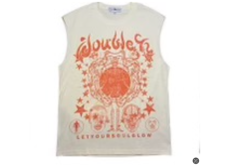 Double K CutOff Tee Cream/Orange