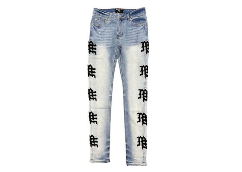 Mixed Emotions Monogram Denim Light Blue Wash