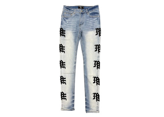 Mixed Emotions Monogram Denim Light Blue Wash