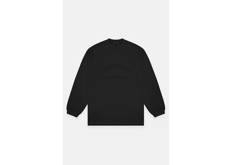 Essentials Fear of God Long Sleeve Black Big Logo