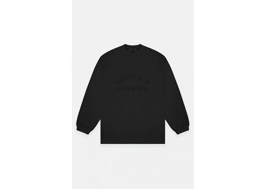 Essentials Fear of God Long Sleeve Black Big Logo