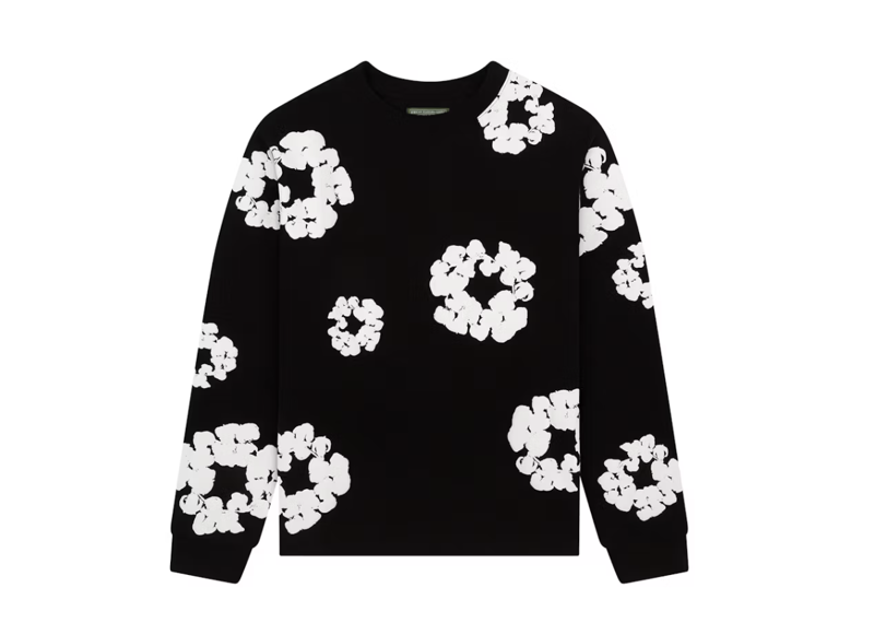 Denim Tears Long Sleeve Cotton Wreath T-shirt Black