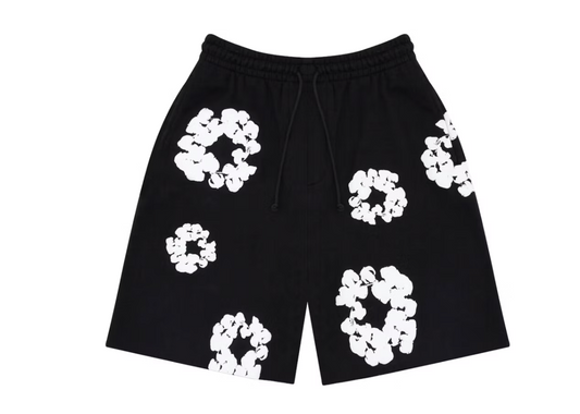 Black Denim Tear Sweatshorts