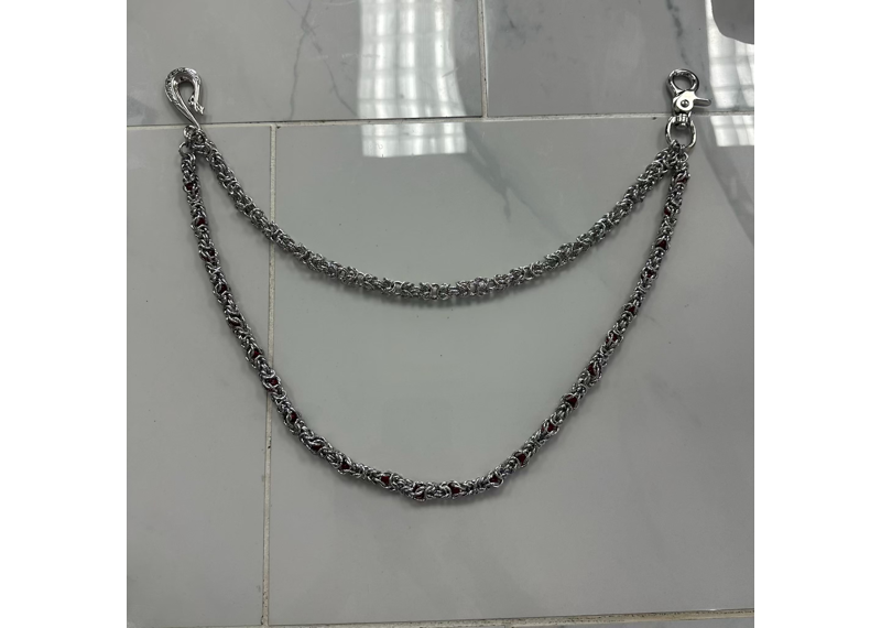 Fraternal Wallet Chain Silver Ruby