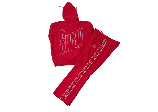 SWAY Red and White Windbreaker set