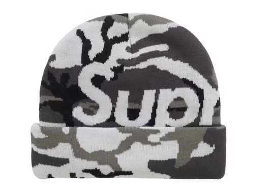 Supreme Camo Big Logo Beanie Snow Camo