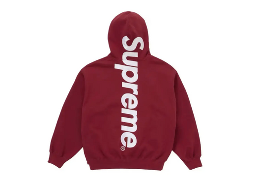 Supreme Satin Applique Hooded Sweatshirt Dark Red