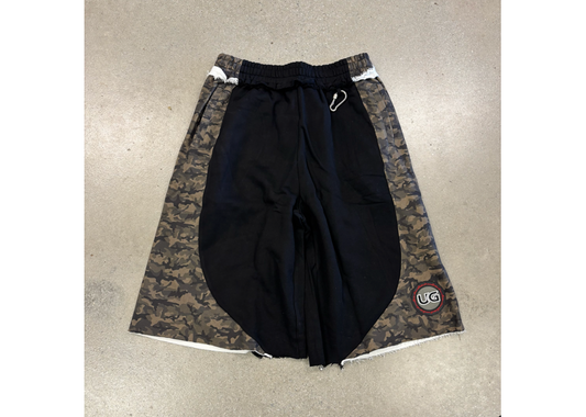 Utopian Garments Black Camo Sweat Shorts