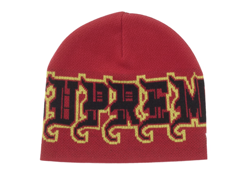 Supreme New Era Outline Beanie Red