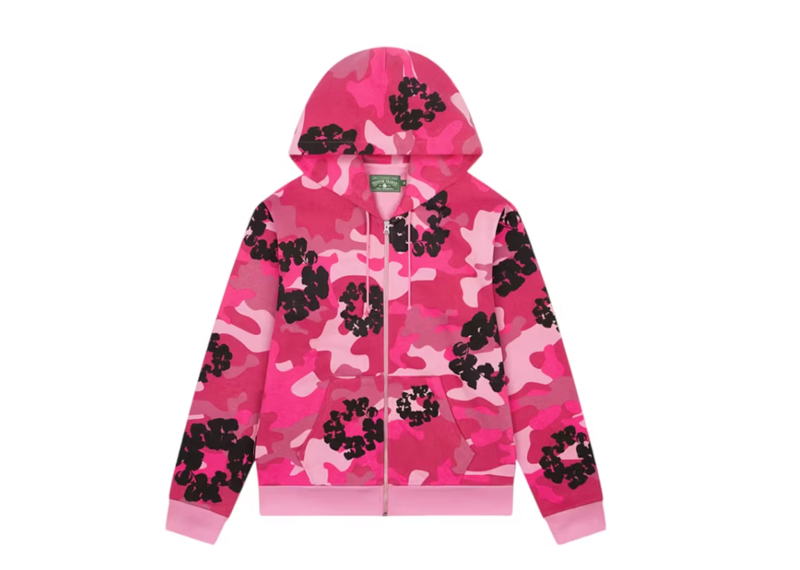 Denim Tears The Cotton Wreath Zip Sweatshirt Pink Camo