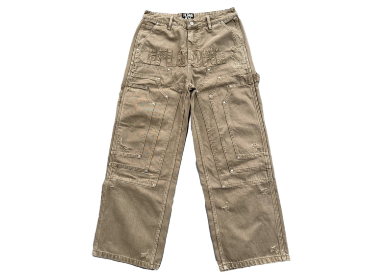 FLOOR914 TRIPLE KNEE DENIM TAN