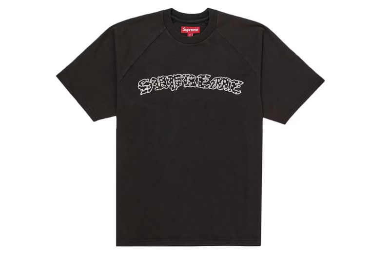 SUPREME RHINESTONE RAGLAN S/S TOP - Black