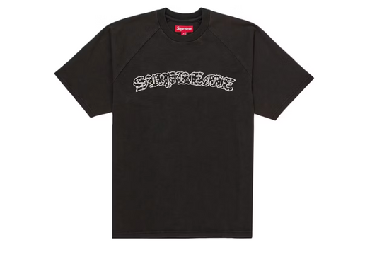 SUPREME RHINESTONE RAGLAN S/S TOP - Black