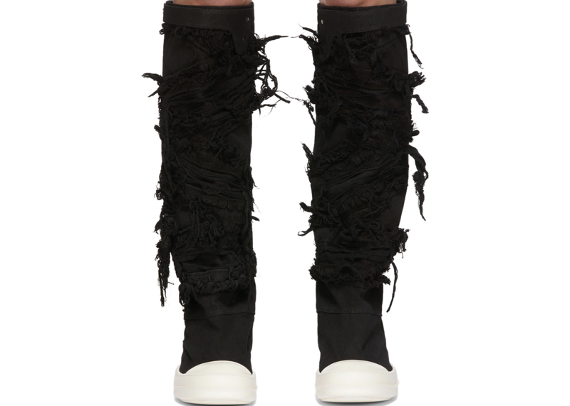 Rick Owens Drkshdw Black Destroyed Elefant Sneakers