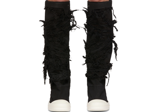 Rick Owens Drkshdw Black Destroyed Elefant Sneakers