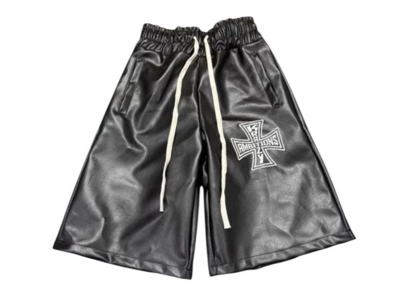 Krazy Ambitions Leather Shorts Black